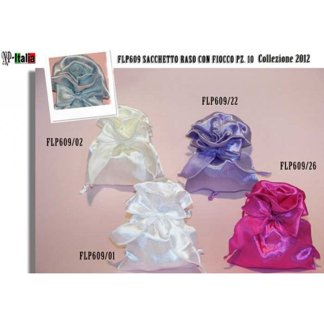 Sacchetto porta confetti in Raso con Fiocco FLP609 a partire da 0,88 € 