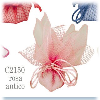 Tulle portaconfetti quadrato in cotone bordato con tirante (56.18.84) - Art  From Italy