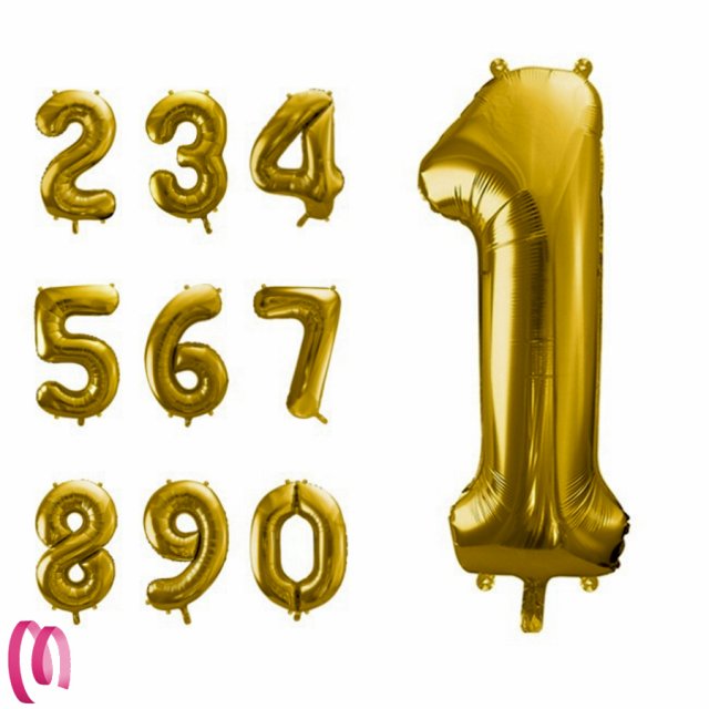 Palloncini Foil alluminio Numeri colore Oro