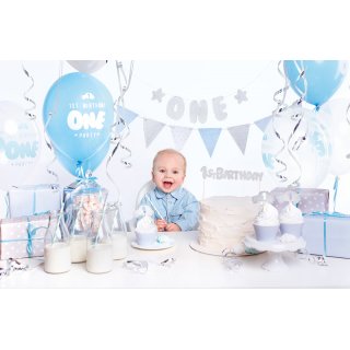 Box decorazioni "Primo Compleanno" Azzurro Bambino