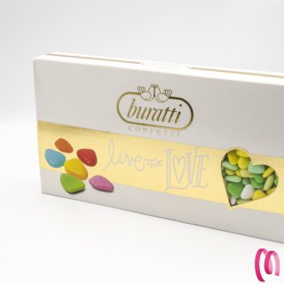 Confetti Buratti Cuoriandoli Sfumati Verde al cioccolato Fondente confezione 1 kg